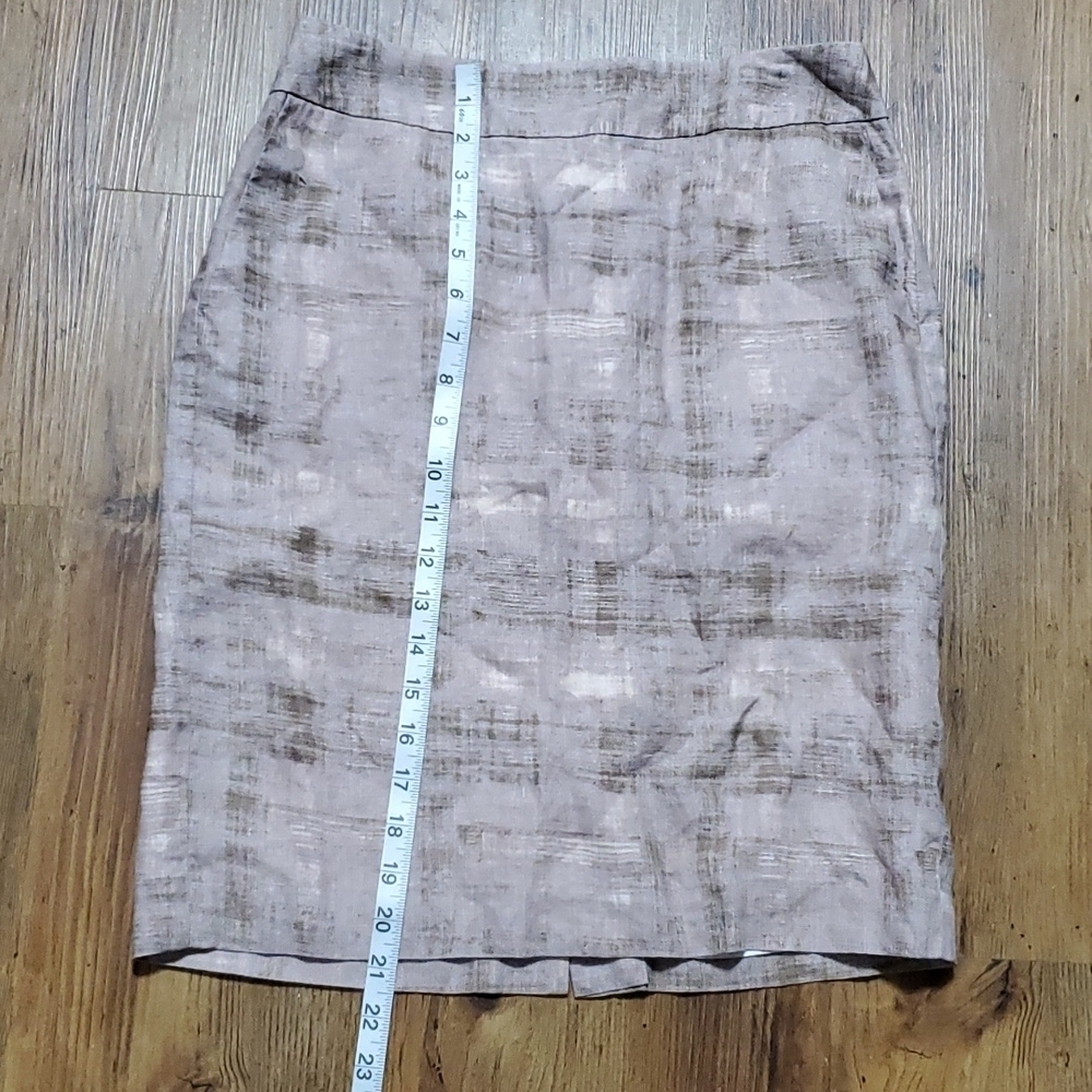 Loft pink taupe linen pencil skirt w/ pockets